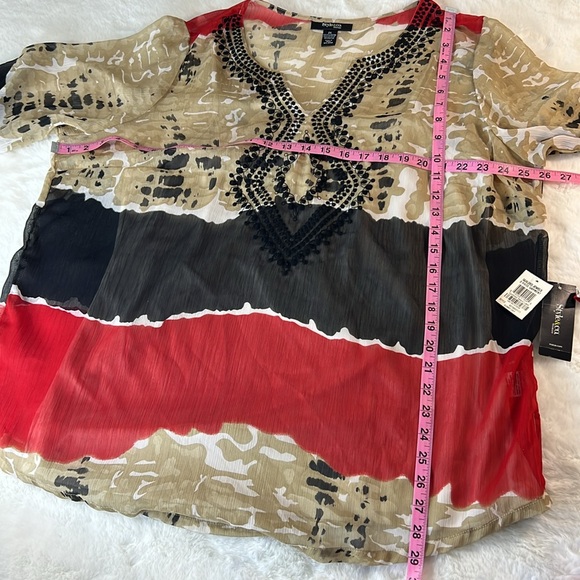 STYLE & Co Semi Sheer Embroidered NEW Tunic & Tank Top Boho Artsy Lagenlook 2X - Picture 15 of 17